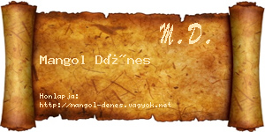 Mangol Dénes névjegykártya