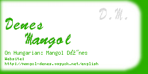 denes mangol business card